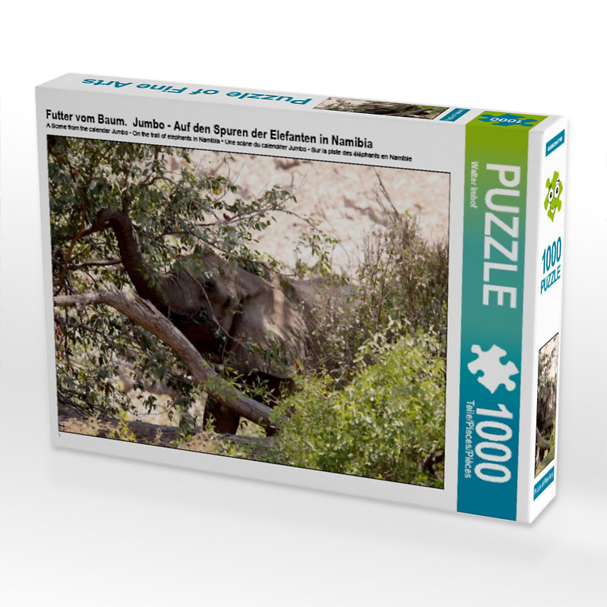CALVENDO® Puzzle CALVENDO Puzzle Futter vom Baum. Jumbo Auf den Spuren der Elefanten in Namibia 1000 Teile Foto-Puzzle für glückliche Stunden