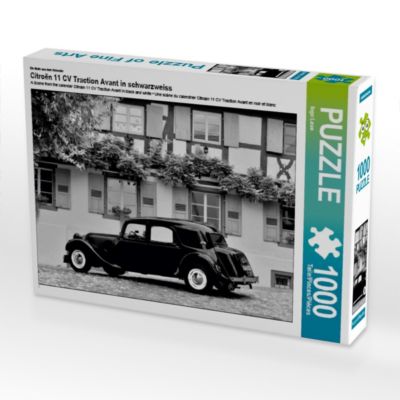 CALVENDO® Puzzle CALVENDO Puzzle Citroën 11 CV Traction Avant in schwarzweiss 1000 Teile Foto-Puzzle für glückliche Stunden