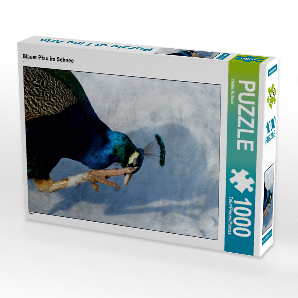 CALVENDO® Puzzle CALVENDO Puzzle Blauer Pfau im Schnee 1000 Teile Foto-Puzzle für glückliche Stunden