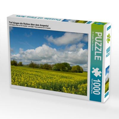 CALVENDO® Puzzle CALVENDO Puzzle Tief hängen die Wolken über dem Ampertal 1000 Teile Foto-Puzzle für glückliche Stunden