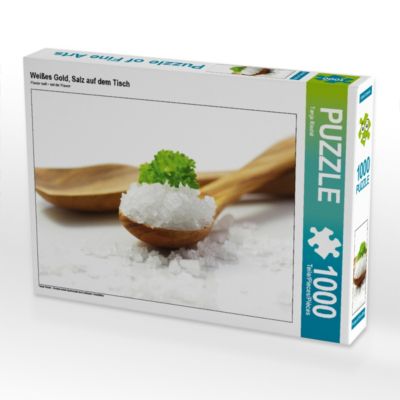CALVENDO® Puzzle CALVENDO Puzzle Weißes Gold Salz auf dem Tisch 1000 Teile Foto-Puzzle für glückliche Stunden