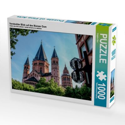 CALVENDO® Puzzle CALVENDO Puzzle Versteckter Blick auf den Mainzer Dom 1000 Teile Foto-Puzzle für glückliche Stunden