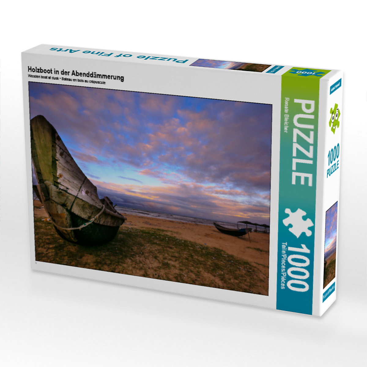 CALVENDO® Puzzle CALVENDO Puzzle Holzboot in der Abenddämmerung 1000 Teile Foto-Puzzle für glückliche Stunden