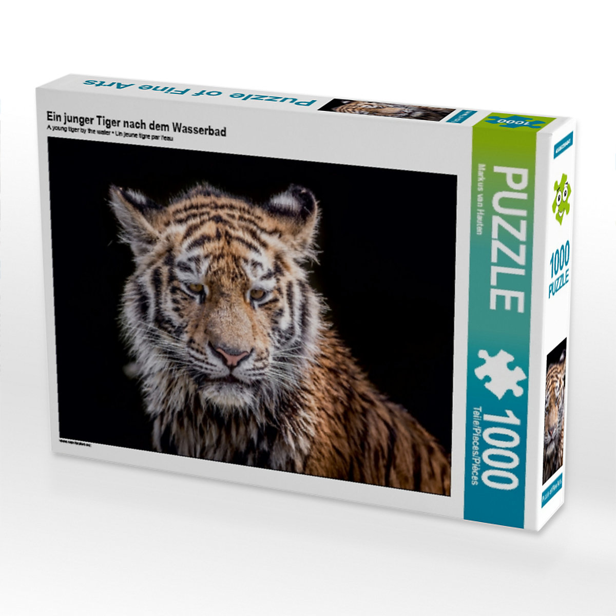CALVENDO® Puzzle CALVENDO Puzzle Ein junger Tiger nach dem Wasserbad 1000 Teile Foto-Puzzle für glückliche Stunden