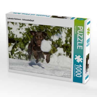 CALVENDO® Puzzle CALVENDO Puzzle Labrador Retriever Schneeballjagd 1000 Teile Foto-Puzzle für glückliche Stunden