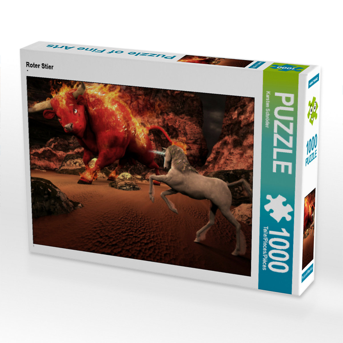 CALVENDO® Puzzle CALVENDO Puzzle Roter Stier 1000 Teile Foto-Puzzle für glückliche Stunden