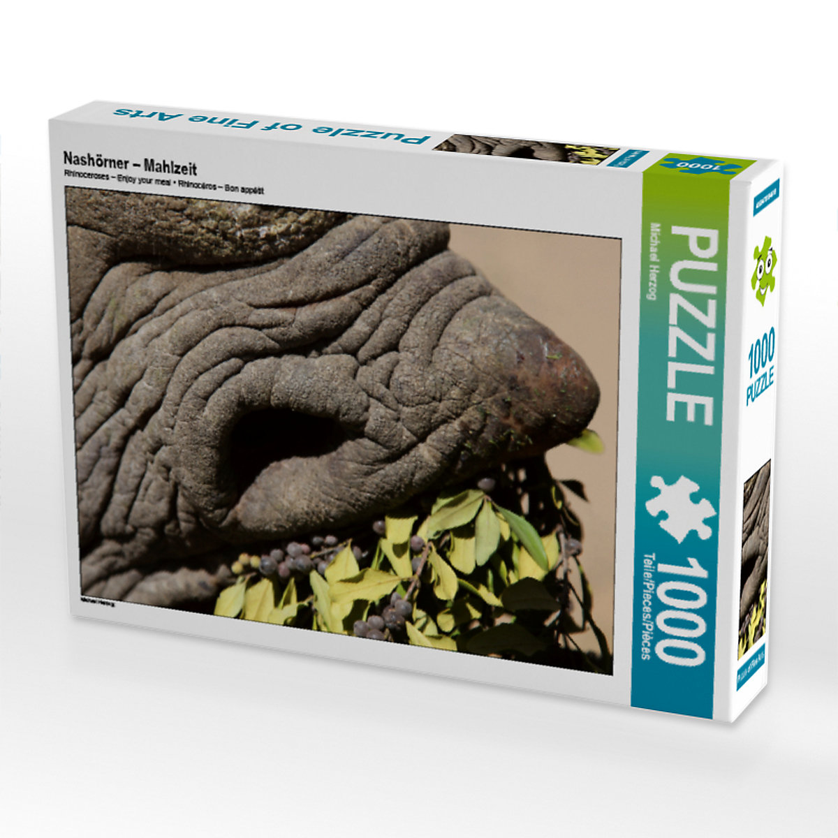 CALVENDO® Puzzle CALVENDO Puzzle Nashörner – Mahlzeit 1000 Teile Foto-Puzzle für glückliche Stunden
