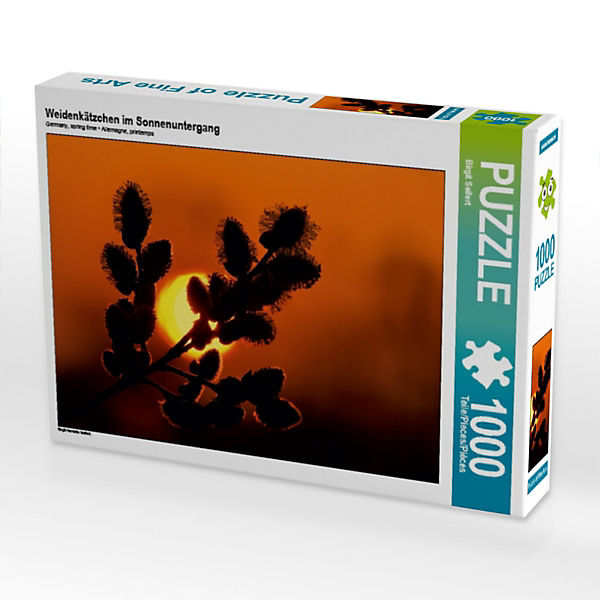 Puzzle CALVENDO Puzzle Weidenkätzchen im Sonnenuntergang - 1000 Teile Foto-Puzzle für glückliche Stunden