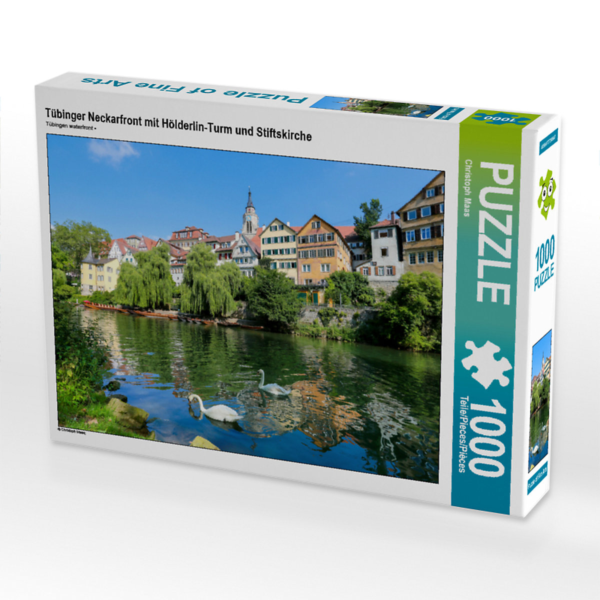 CALVENDO® Puzzle CALVENDO Puzzle Tübinger Neckarfront mit Hölderlin-Turm und Stiftskirche 1000 Teile Foto-Puzzle für glückliche Stunden