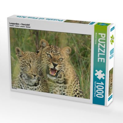 CALVENDO® Puzzle CALVENDO Puzzle Leoparden – Vorsicht! 1000 Teile Foto-Puzzle für glückliche Stunden