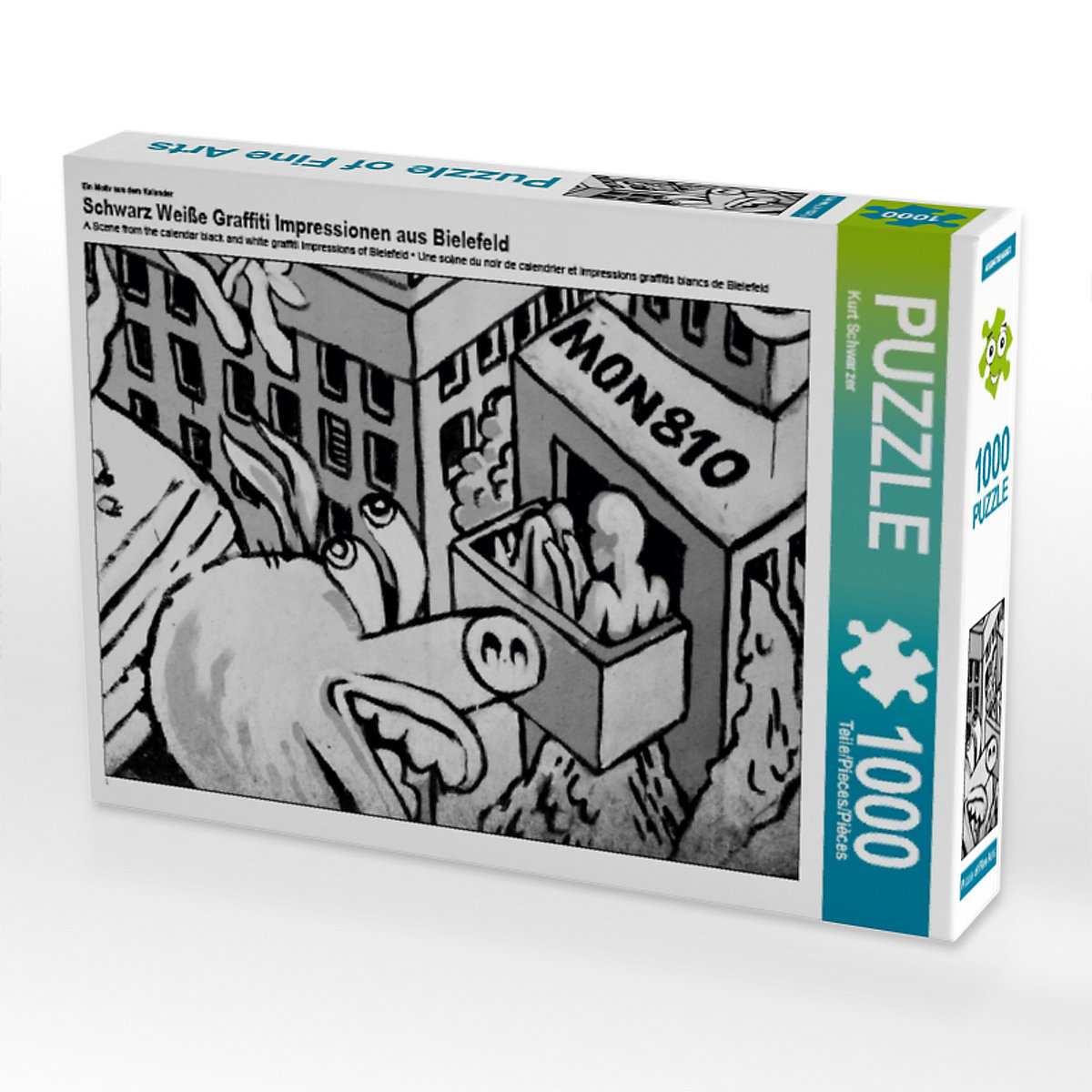 CALVENDO® Puzzle CALVENDO Puzzle Schwarz Weiße Graffiti Impressionen aus Bielefeld 1000 Teile Foto-Puzzle für glückliche Stunden