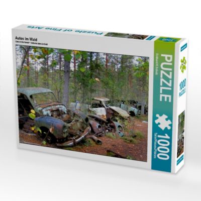 CALVENDO® Puzzle CALVENDO Puzzle Autos im Wald 1000 Teile Foto-Puzzle für glückliche Stunden