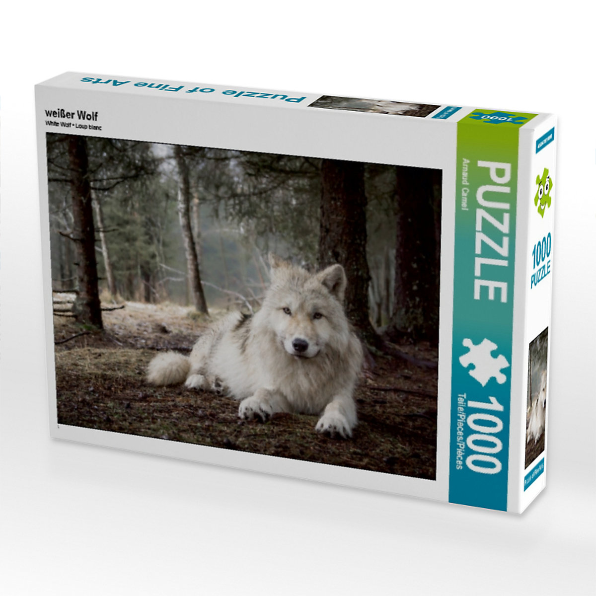CALVENDO® Puzzle CALVENDO Puzzle weißer Wolf 1000 Teile Foto-Puzzle für glückliche Stunden