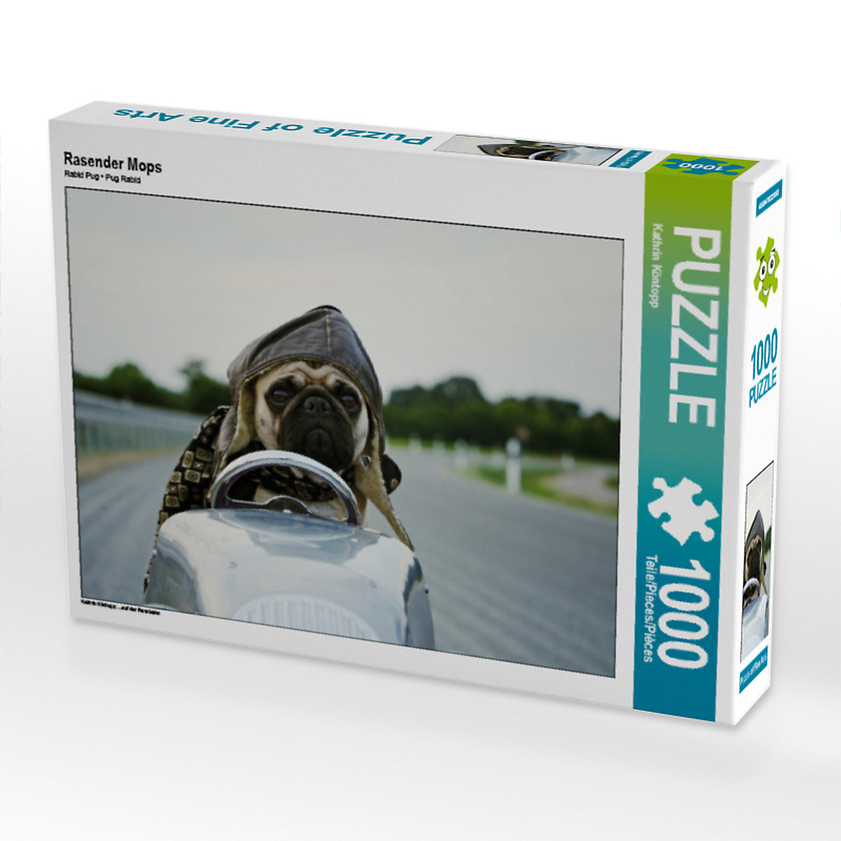 CALVENDO® Puzzle CALVENDO Puzzle Rasender Mops 1000 Teile Foto-Puzzle für glückliche Stunden
