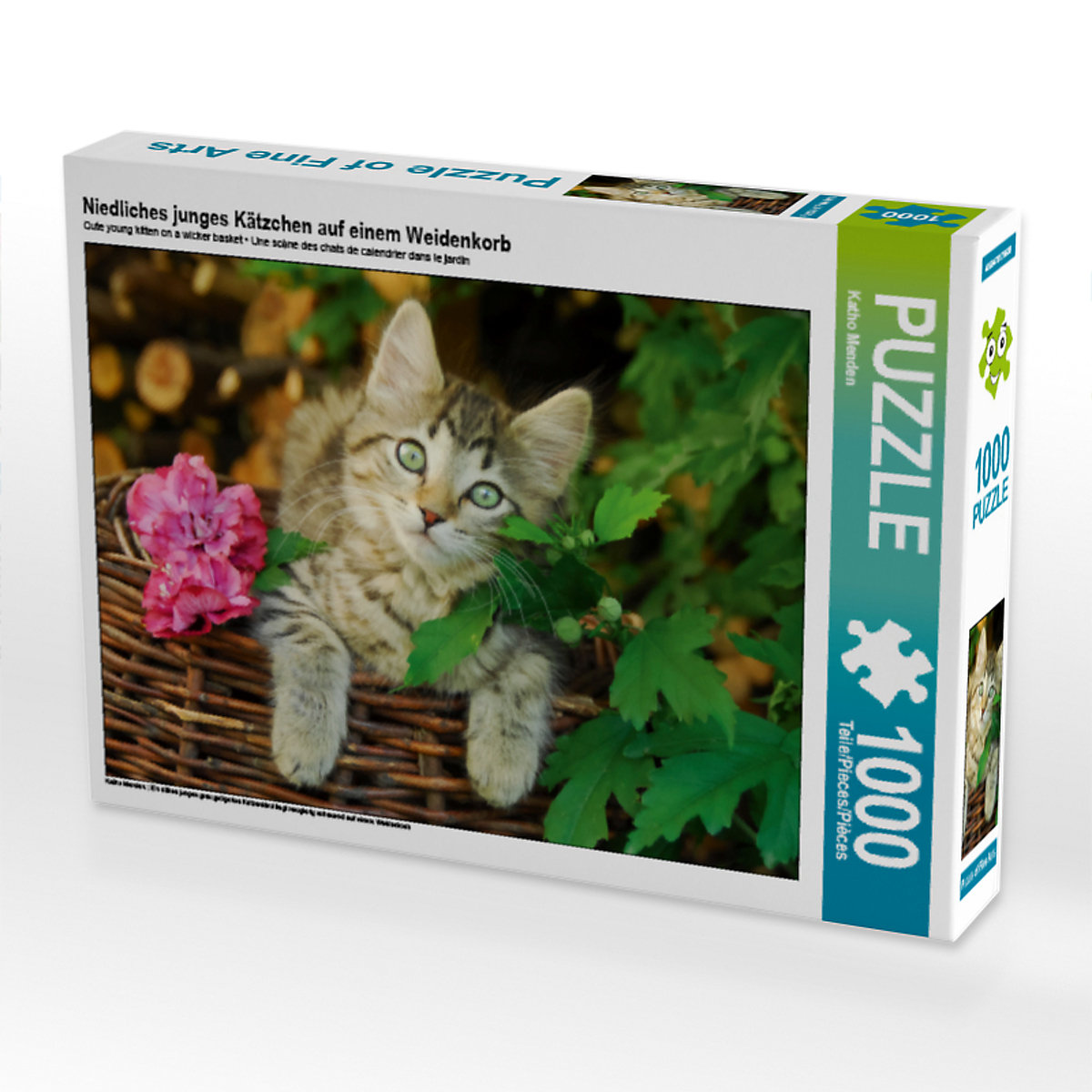 CALVENDO® Puzzle CALVENDO Puzzle Niedliches junges Kätzchen auf einem Weidenkorb 1000 Teile Foto-Puzzle für glückliche Stunden
