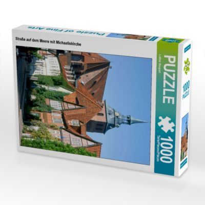 CALVENDO® Puzzle CALVENDO Puzzle Straße auf dem Meere mit Michaeliskirche 1000 Teile Foto-Puzzle für glückliche Stunden