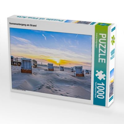 CALVENDO® Puzzle CALVENDO Puzzle Sonnenuntergang am Strand 1000 Teile Foto-Puzzle für glückliche Stunden