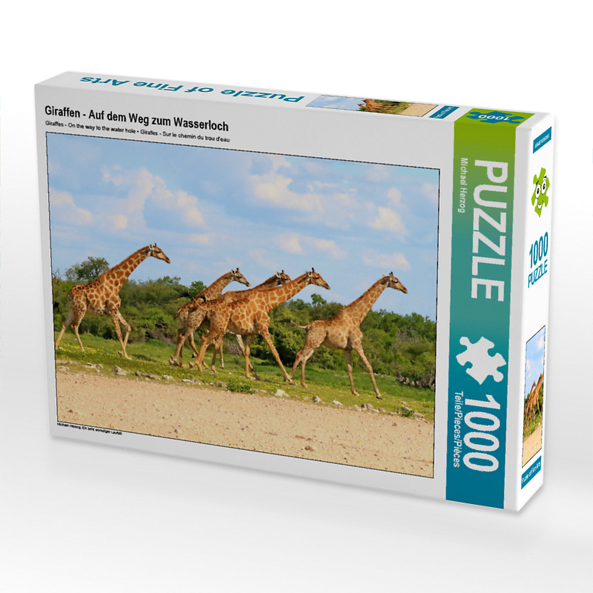 CALVENDO® Puzzle CALVENDO Puzzle Giraffen Auf dem Weg zum Wasserloch 1000 Teile Foto-Puzzle für glückliche Stunden