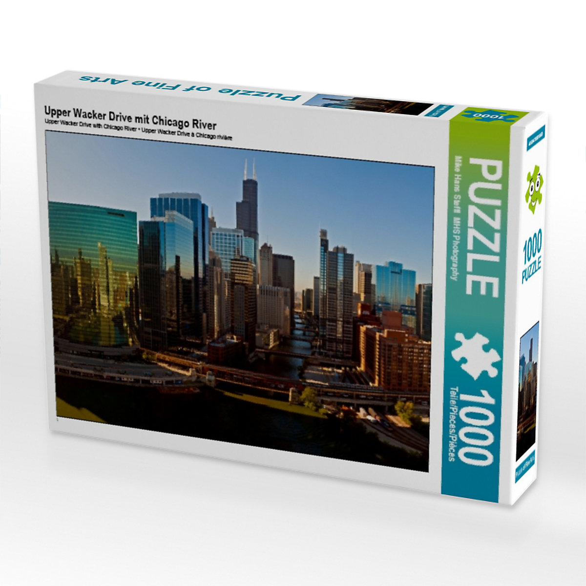 CALVENDO® Puzzle CALVENDO Puzzle Upper Wacker Drive mit Chicago River 1000 Teile Foto-Puzzle für glückliche Stunden
