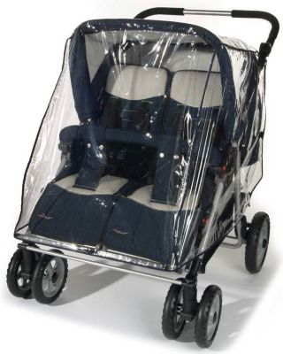AOOCEEH Zwillinge Baby Kinderwagen Regenschutz Transparent Winddicht Schütze die Kälte Warm halten Doppel-Kinderwagen vorne und hinten Universal klar 1
