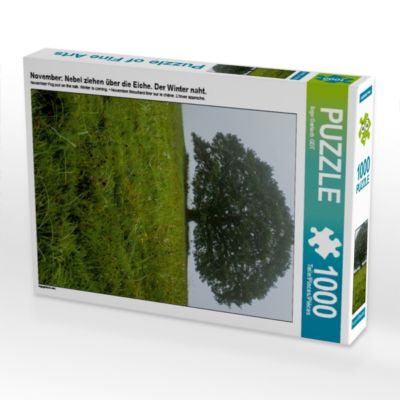 CALVENDO® Puzzle CALVENDO Puzzle November: Nebel ziehen über die Eiche. Der Winter naht. 1000 Teile Foto-Puzzle für glückliche Stunden