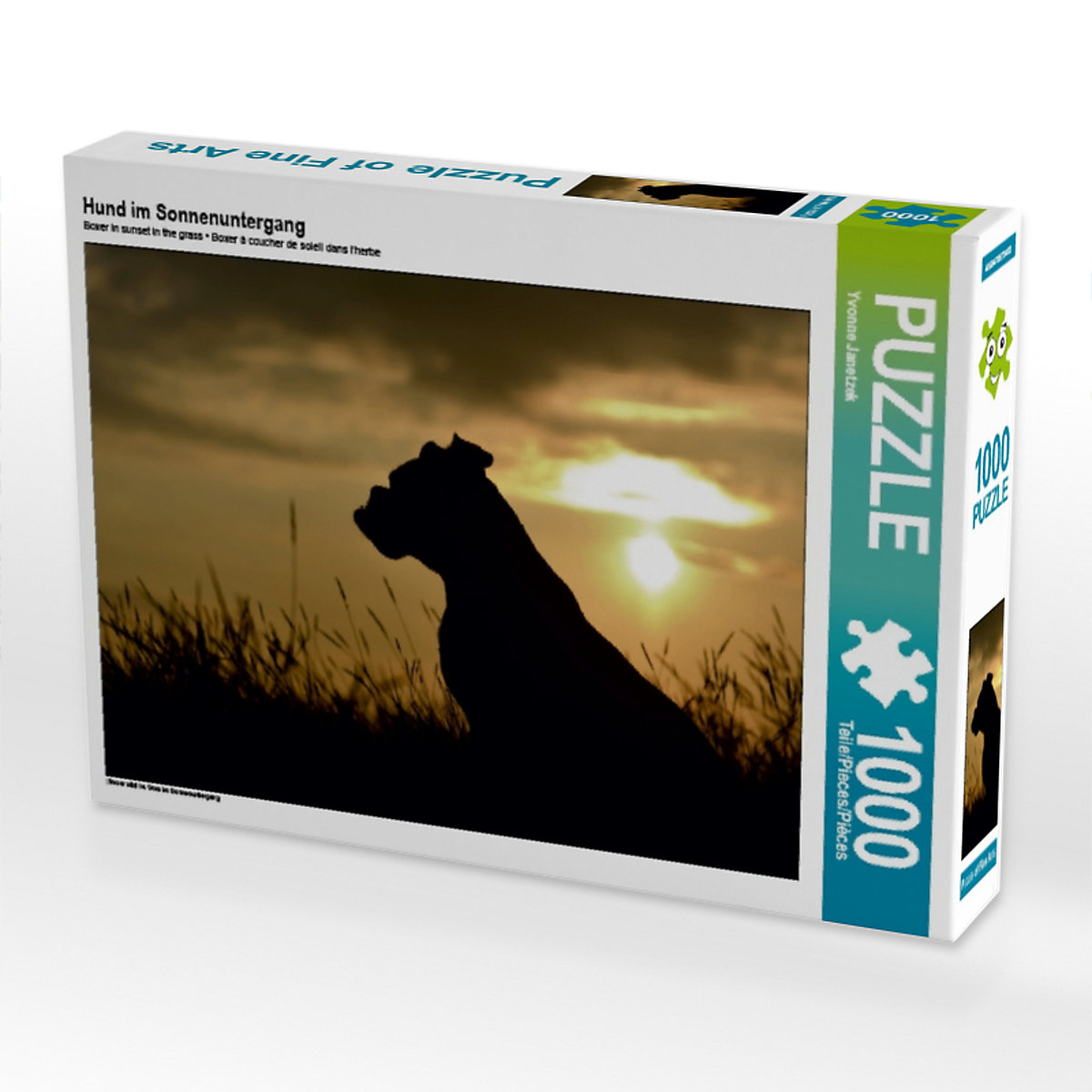 CALVENDO® Puzzle CALVENDO Puzzle Hund im Sonnenuntergang 1000 Teile Foto-Puzzle für glückliche Stunden