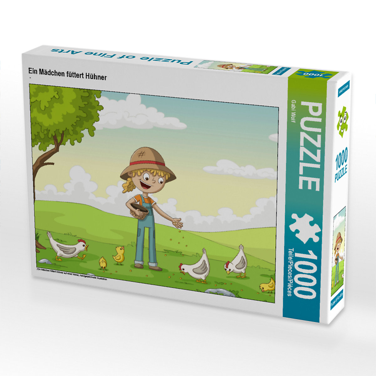 CALVENDO® Puzzle CALVENDO Puzzle Ein Mädchen füttert Hühner 1000 Teile Foto-Puzzle für glückliche Stunden