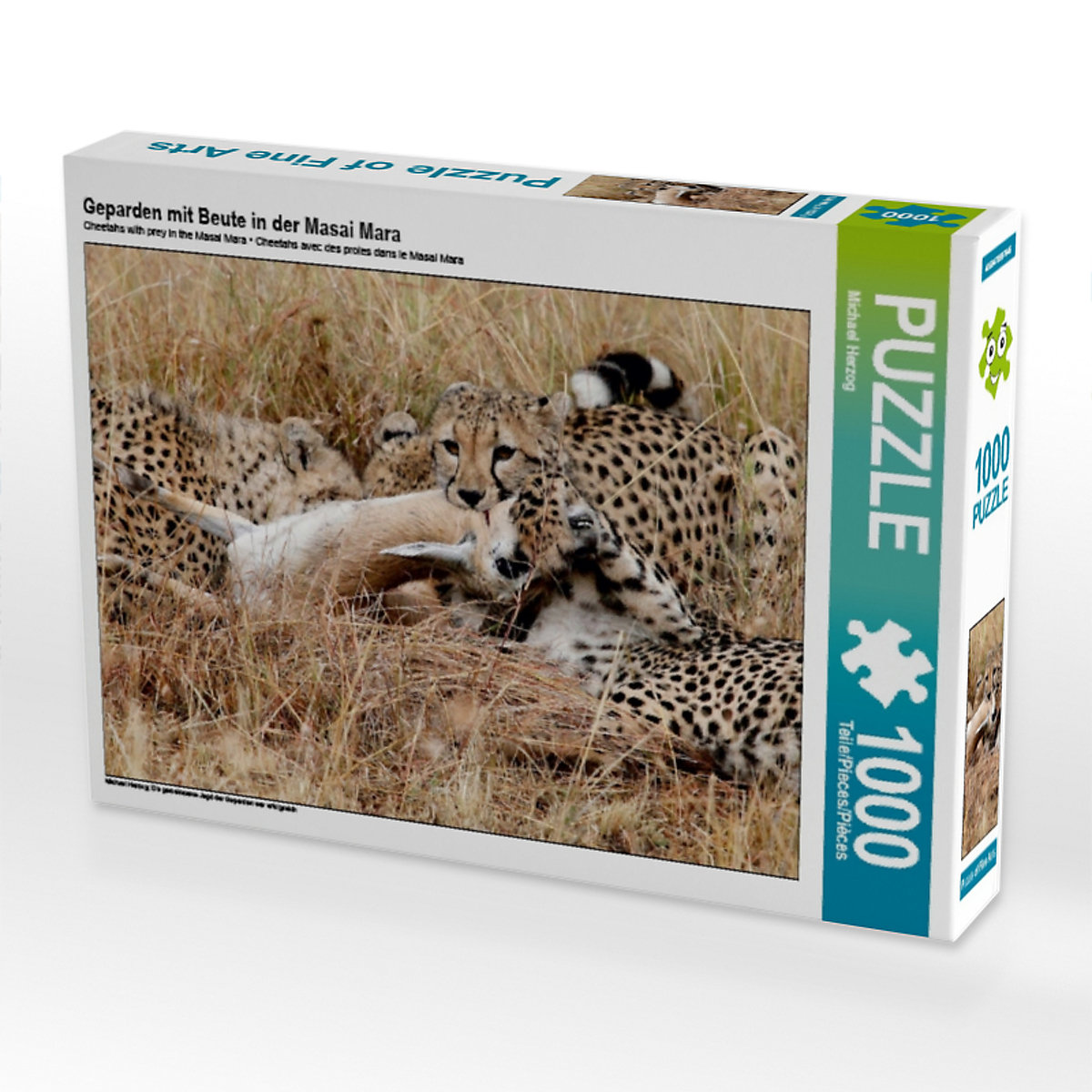 CALVENDO® Puzzle CALVENDO Puzzle Geparden mit Beute in der Masai Mara 1000 Teile Foto-Puzzle für glückliche Stunden