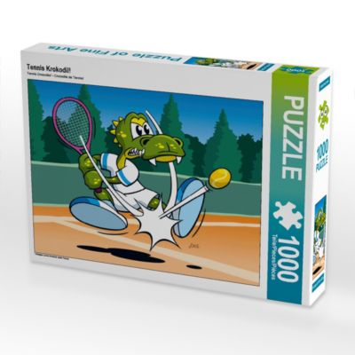 CALVENDO® Puzzle CALVENDO Puzzle Tennis Krokodil! 1000 Teile Foto-Puzzle für glückliche Stunden