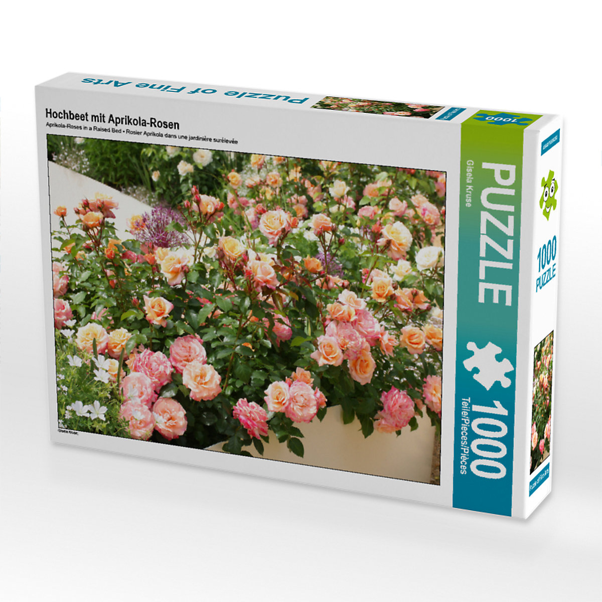 CALVENDO® Puzzle CALVENDO Puzzle Hochbeet mit Aprikola-Rosen 1000 Teile Foto-Puzzle für glückliche Stunden