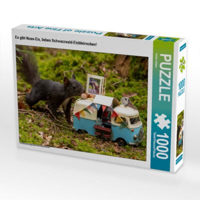 CALVENDO® Puzzle CALVENDO Puzzle Es gibt Nuss-Eis liebes Schwarzwald-Eichhörnchen! 1000 Teile Foto-Puzzle für glückliche Stunden