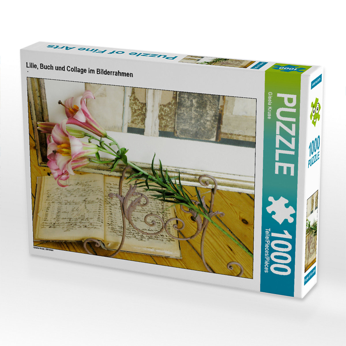 CALVENDO® Puzzle CALVENDO Puzzle Lilie Buch und Collage im Bilderrahmen 1000 Teile Foto-Puzzle für glückliche Stunden