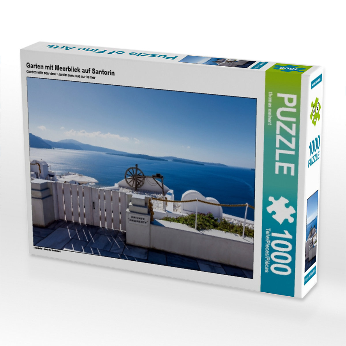 CALVENDO® Puzzle CALVENDO Puzzle Garten mit Meerblick auf Santorin 1000 Teile Foto-Puzzle für glückliche Stunden