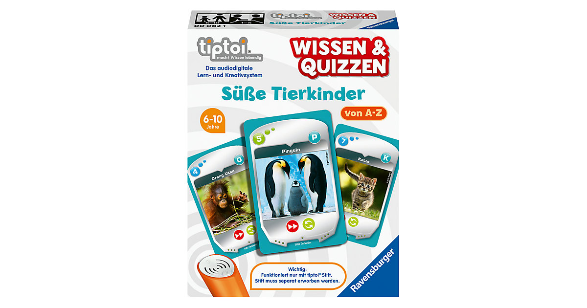 Brettspiele/Lernspiele: Ravensburger tiptoi® Wissen & Quizzen: Süße Tierkinder
