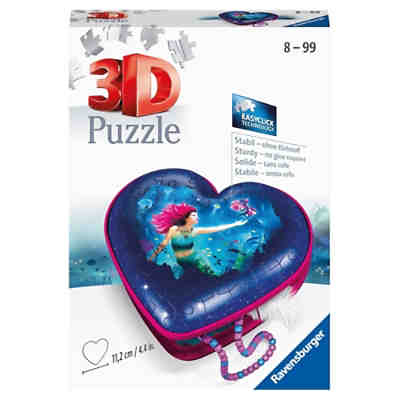 3D-Puzzle Herzschatulle - Bezaubernde Meerjungfrauen, 54 Teile