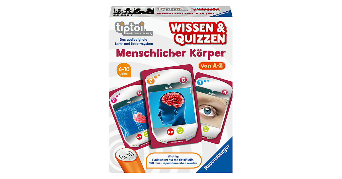 Brettspiele/Lernspiele: Ravensburger tiptoi® Wissen & Quizzen: Menschlicher Körper