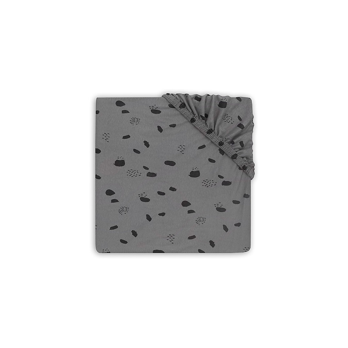 jollein Spannlaken Jersey für Laufgittermatratze 75 x 95 cm Spot storm grey