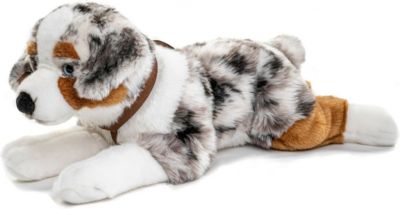 20cm groß Uni Toys Hund Australien Shepherd mit Leine ca 
