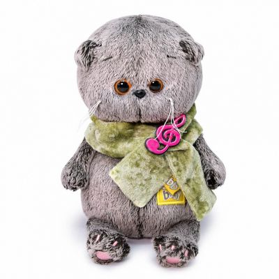 Мягкая игрушка Budi Basa Кот Басик Baby в бархатном кашне, 20 см