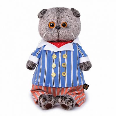 Мягкая игрушка Budi Basa Кот Басик в полосатом костюме, 19 см