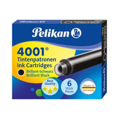 Tintenpatrone 4001® TP/6, brillant-schwarz, Etui mit 6 Patronen Füller