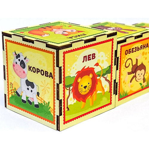 Сортер-пирамидка WoodLandToys "Кубики" Животные от Woodland