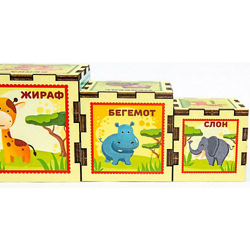 Сортер-пирамидка WoodLandToys "Кубики" Животные от Woodland