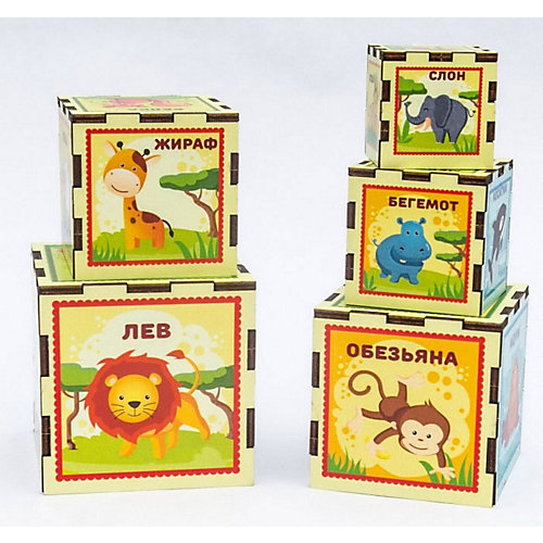 Сортер-пирамидка WoodLandToys "Кубики" Животные от Woodland