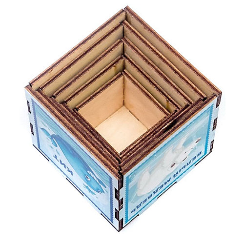 Сортер-пирамидка WoodLandToys "Кубики" Животные от Woodland
