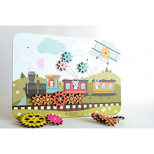 Бизиборд WoodLandToys "Шестерёнки" Паровозик от Woodland
