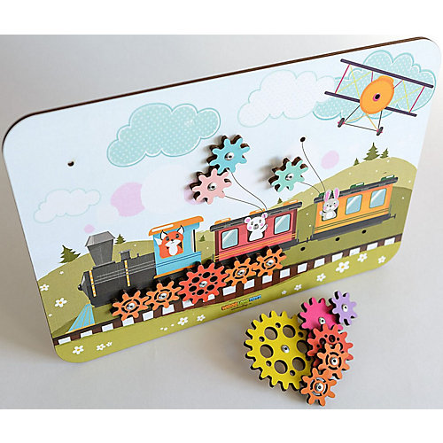 Бизиборд WoodLandToys "Шестерёнки" Паровозик от Woodland