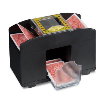 Kartenmischer Leder 4 Decks Profi Kartenmischmaschine elektrisch Poker 