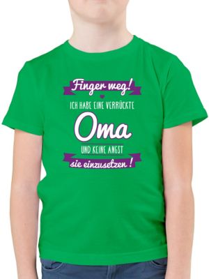 Sprüche Baby Ich habe eine verrückte Oma Lila Jungen Kinder TShirt