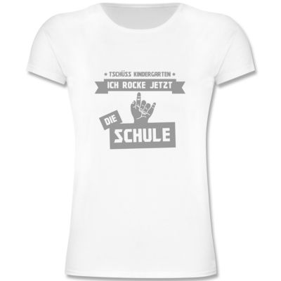 Einschulung und Schulanfang Tschüss Kindergarten ich rocke jetzt die